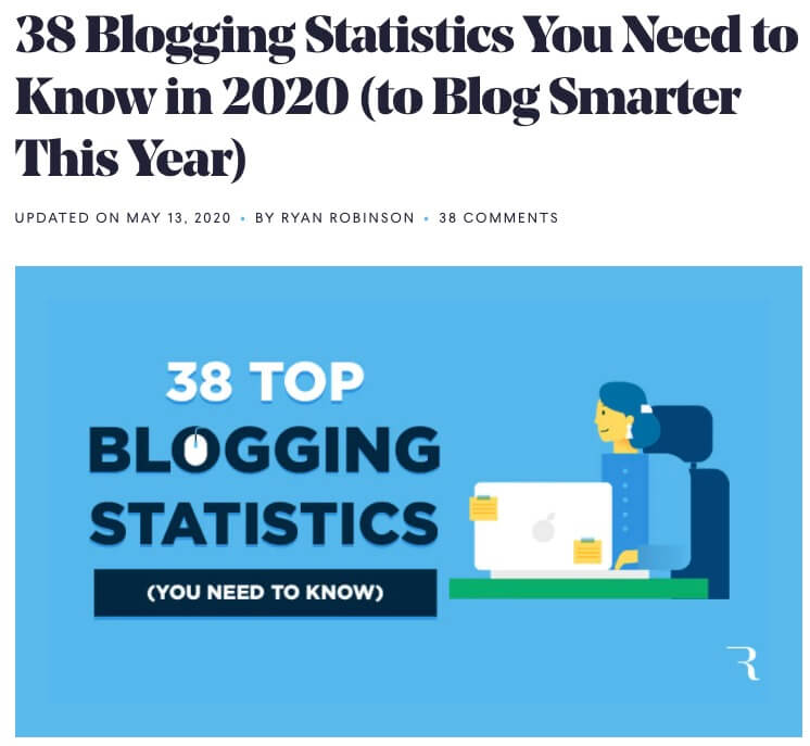 Blog Headline Example (Blogging Statistics Screenshot)