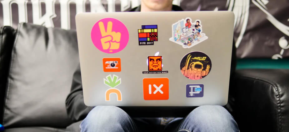 Branding Your Blog (Laptop with Stickers) Example