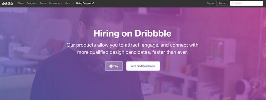 Dribbble Hiring Online Business Tool