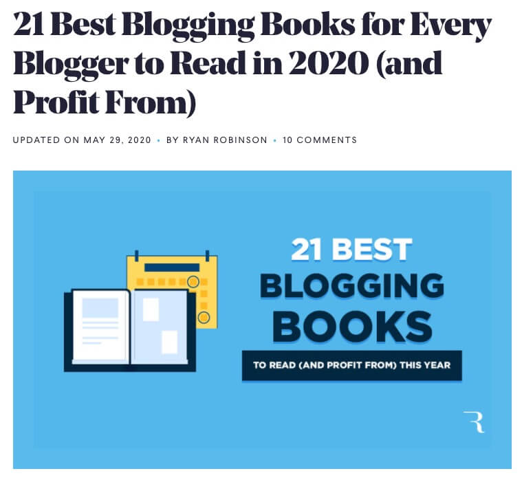 Example of Writing Blog Headlines (Blogging Books Screenshot)