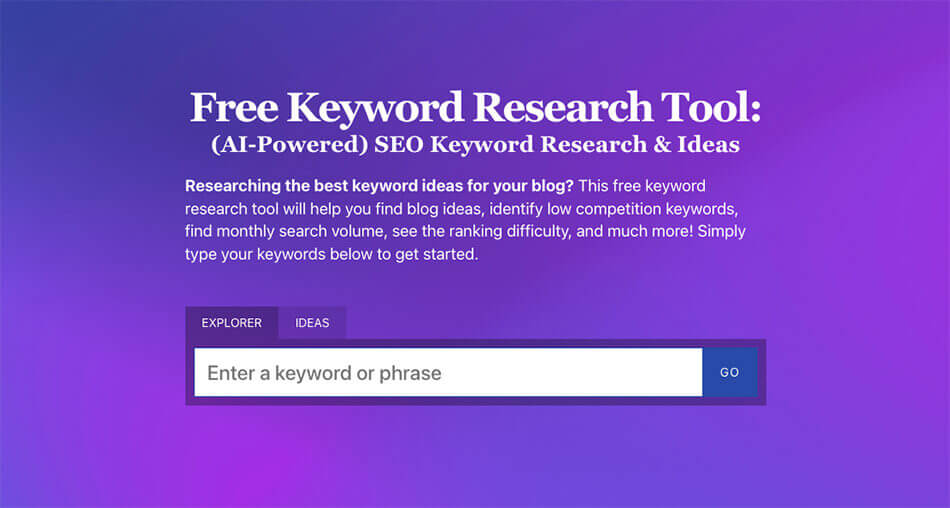 Free Keyword Research Tool (AI-Powered) SEO Keyword Research and Ideas