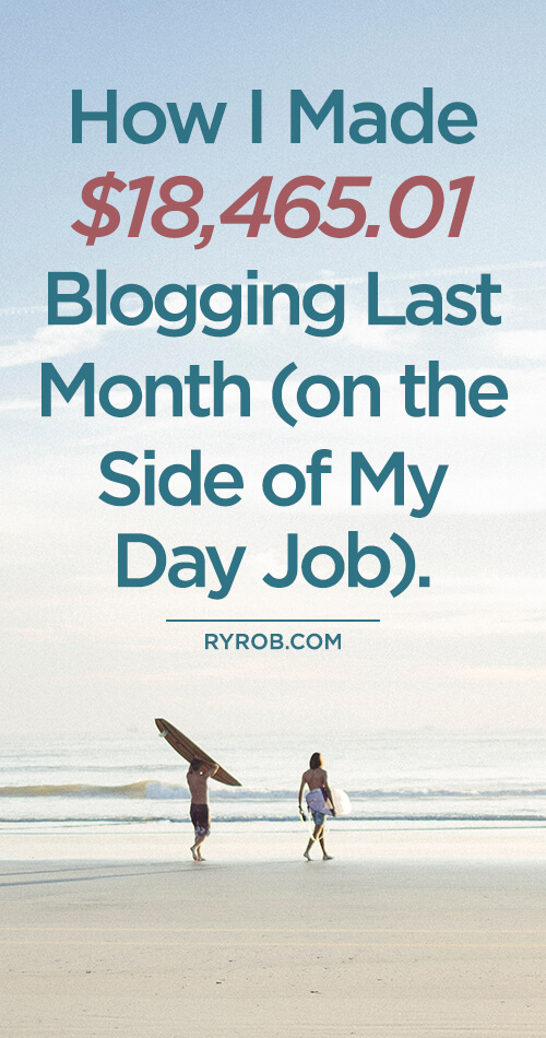 How I Made $18,465 Blogging on the Side of my day job Ryan Robinson ryrob January 2019 Income Report