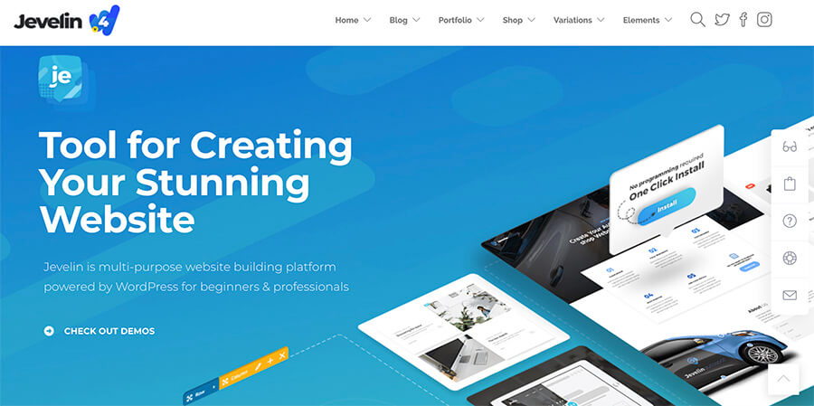 Jevelin Theme for Bloggers and Website Owners