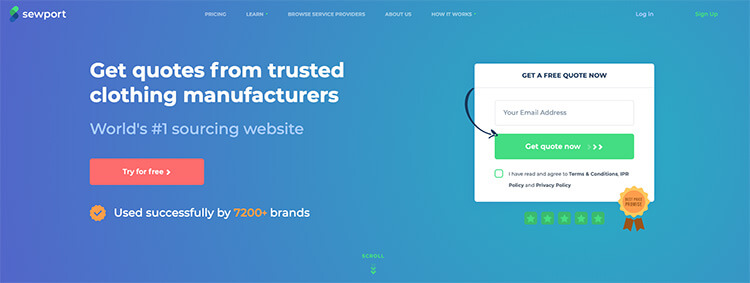 Online Business Tools Sewport for Clothing Manufacturers