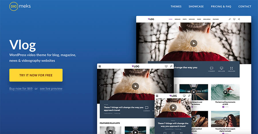 Vlog WordPress Theme by Meks for Vloggers and Video Bloggers