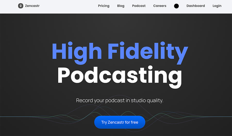 Zencastr Podcast Recording Software (Screenshot)