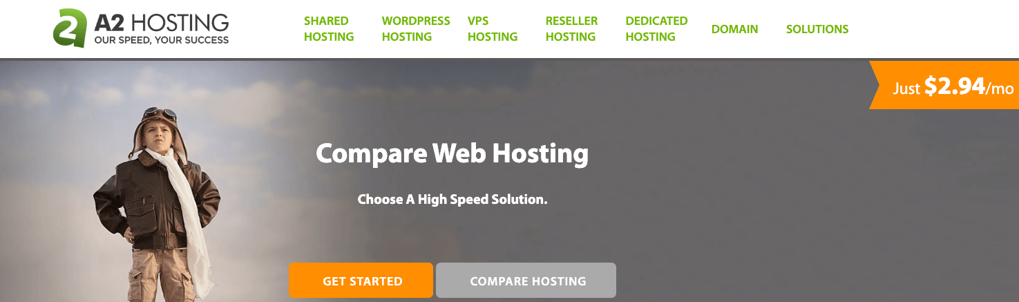 A2 Hosting Homepage Screenshot and Cheap Hosting Deal