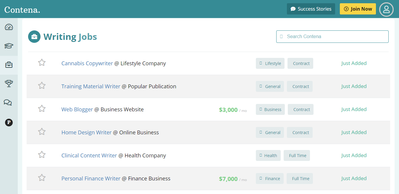 Sampling of Blogging Jobs Available on Contena Right Now