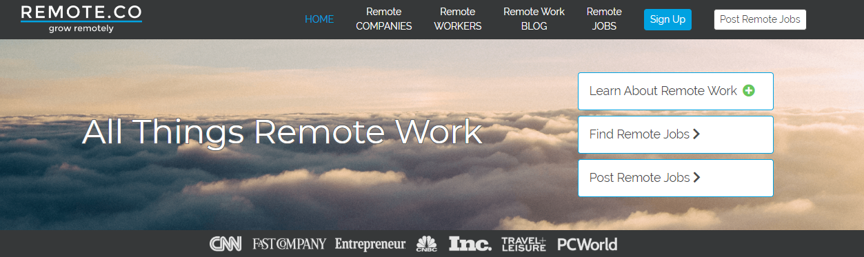 RemoteCo Screenshot of Available Remote Blogging Jobs