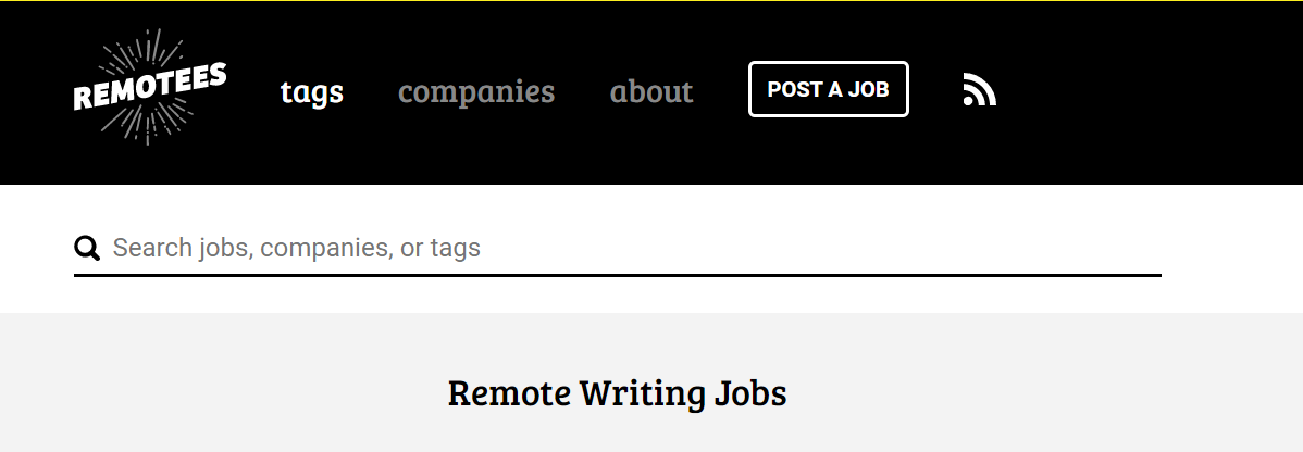 Remotees Screenshot of Open Remote Blogging Jobs