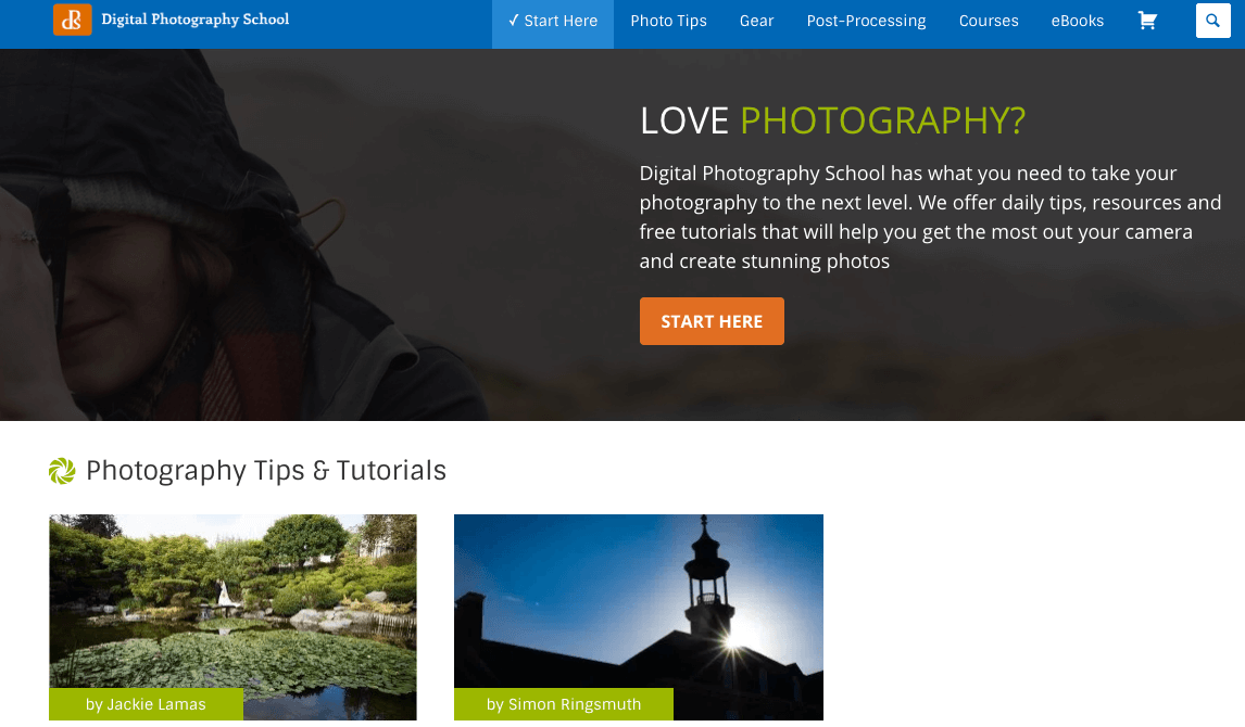 Digital Photography School Niche Blog Example for Picking a Niche