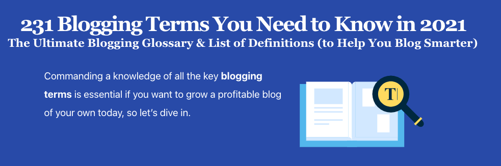 Glossary Blog Post Template Example (Screenshot of Blogging Terms)