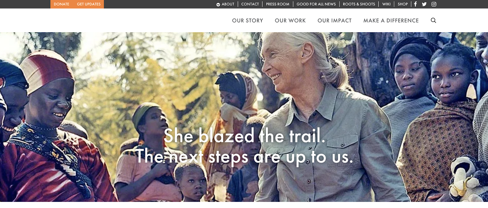 Self-Hosted Free Blog Site WordPress Used by Jane Goodall