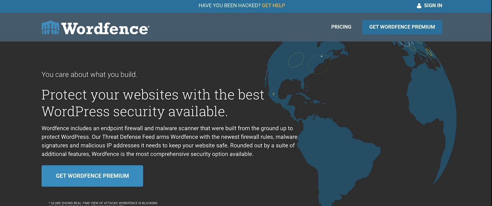Wordfence Security for WordPress Homepage Screenshot
