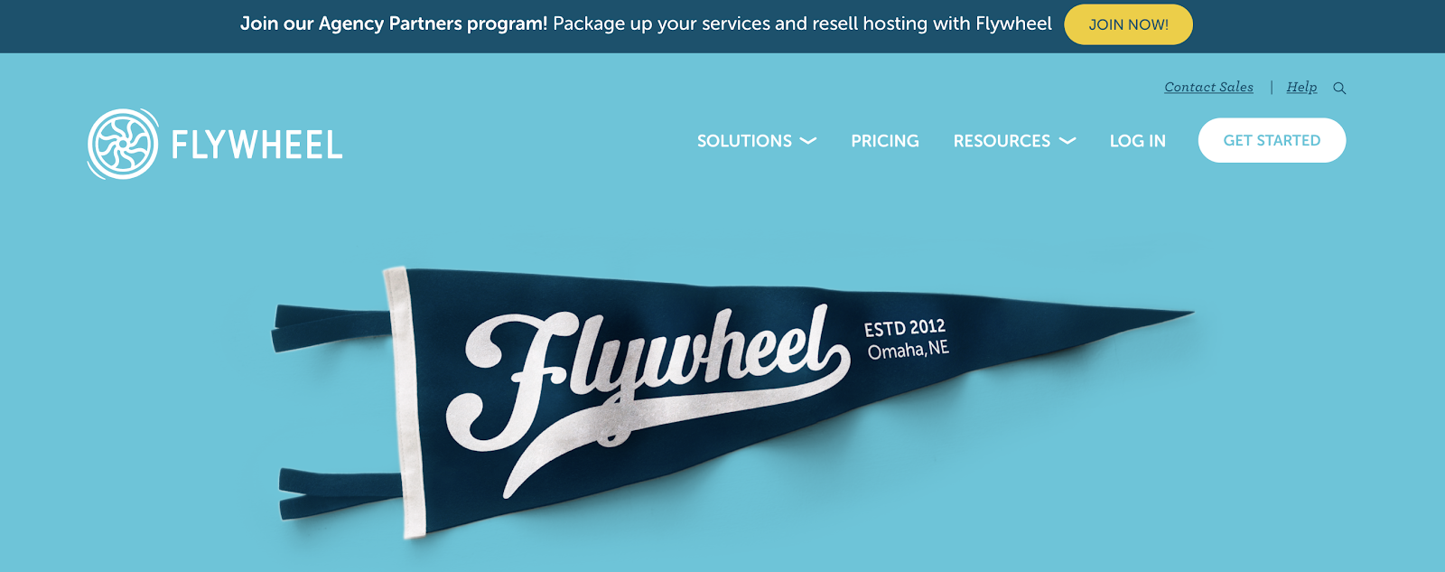 Flywheel Homepage Screenshot (Hosting Company)
