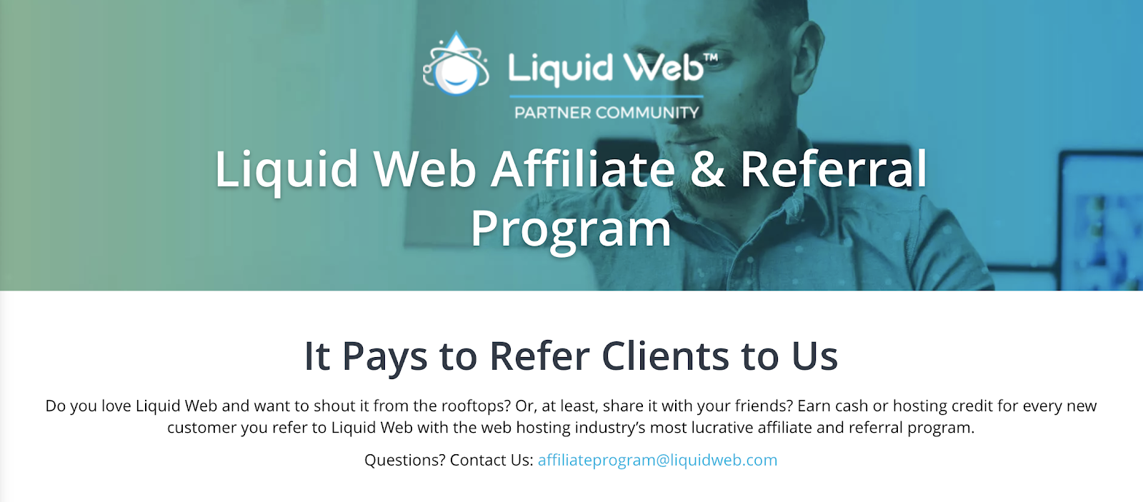 Liquid Web Affiliate Program Landing Page (Screenshot)
