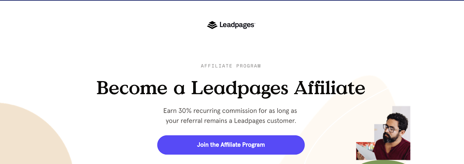 LeadPages Affiliate Program Landing Page (Screenshot)