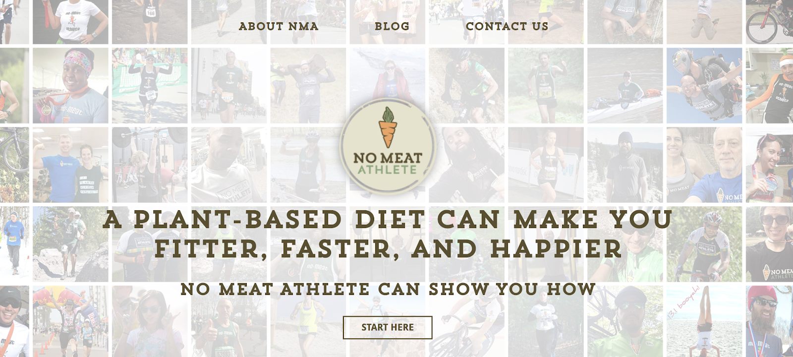No Meat Athlete Great Alliteration in a Name for a Blog Example (Screenshot)