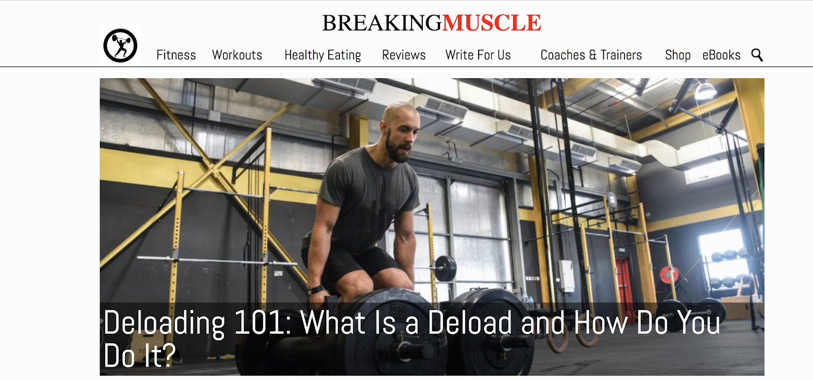 Breaking Muscle Example of How to Name a Blog Well (Screenshot)