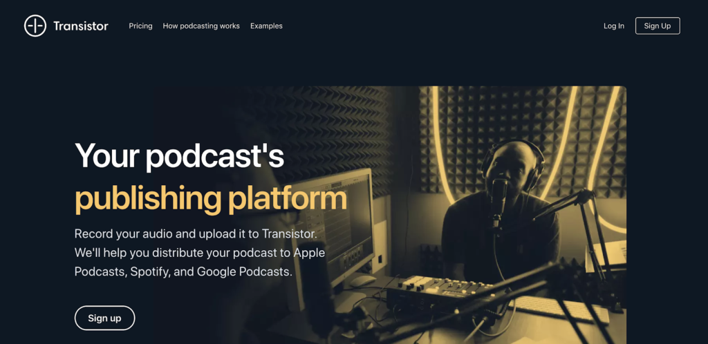 Transistor Podcast Hosting Platform (Homepage)