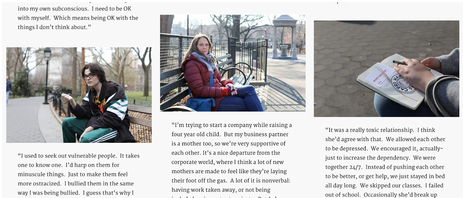 Humans of New York Blog Layout Screenshot (Stories Using Images Example)