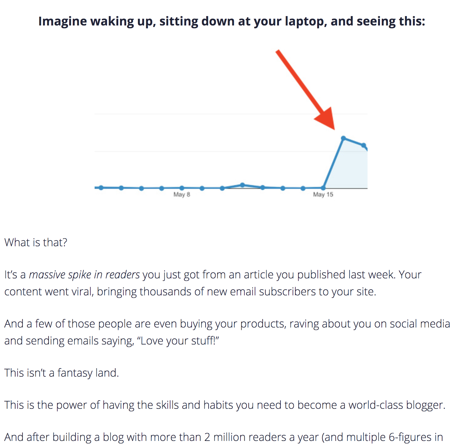 eBook Sales Page Screenshot (Habits of Highly Successful Bloggers Image)