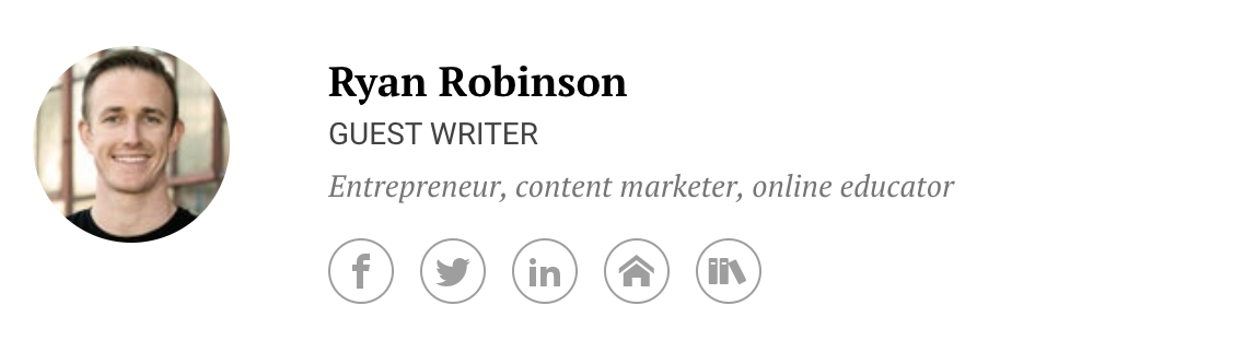 Screenshot of Ryan Robinson Contributor Bio at Entrepreneur Publication