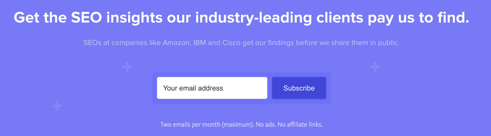 Screenshot Example of an Email Sign up Widget on Detailed