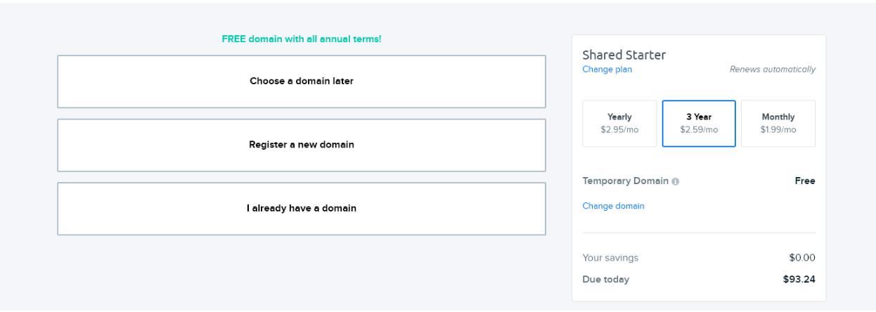 dreamhost choose a domain