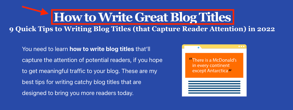 Screenshot of How to Write a Blog Title (Example) on ryrob blog