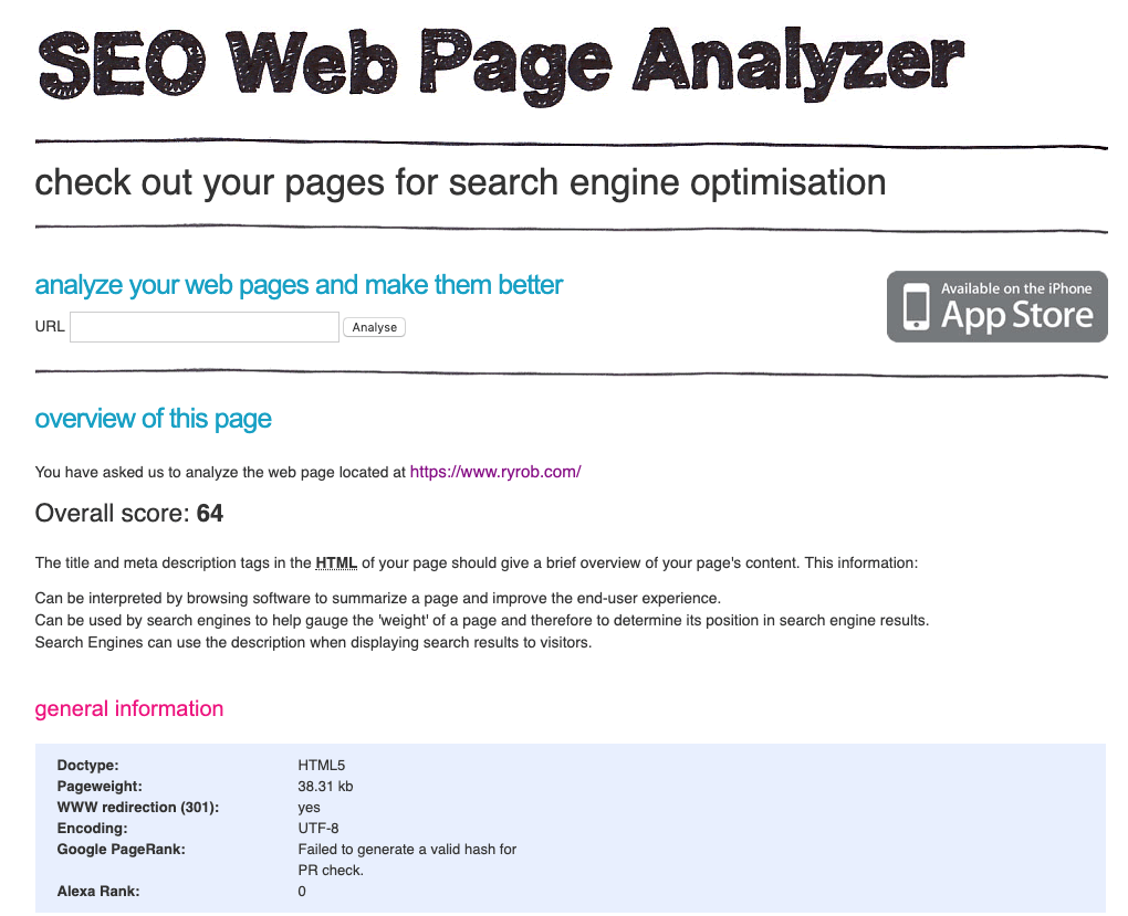 SEO Web Page Analyzer Blogging Tools for Marketers