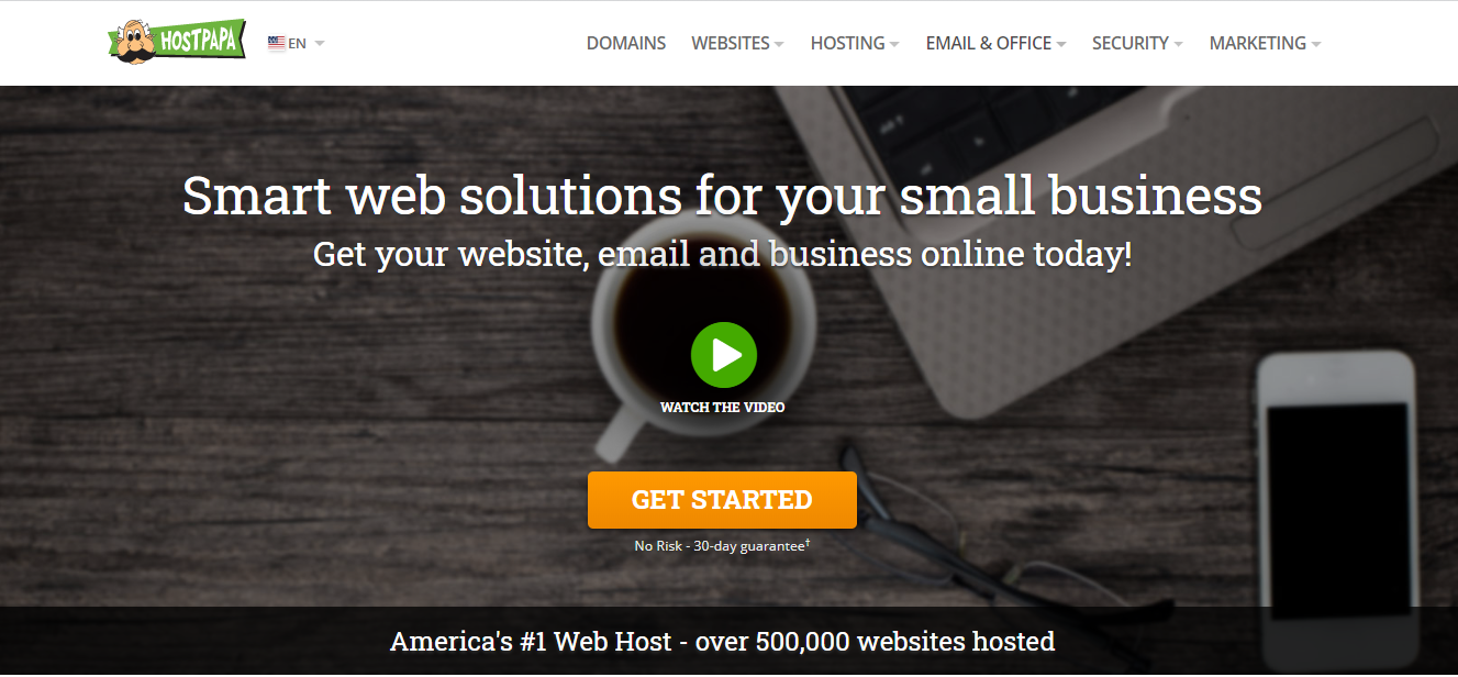 HostPapa Homepage Screenshot