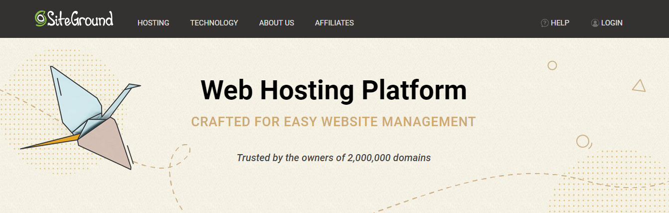 Siteground's Web Hosting Platform Homepage
