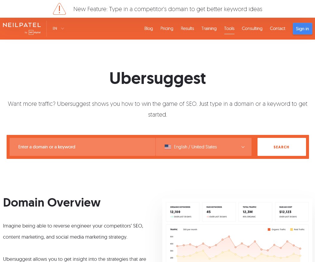 Ubersuggest Free SEO Tool for Bloggers (Backlink Checker and More)