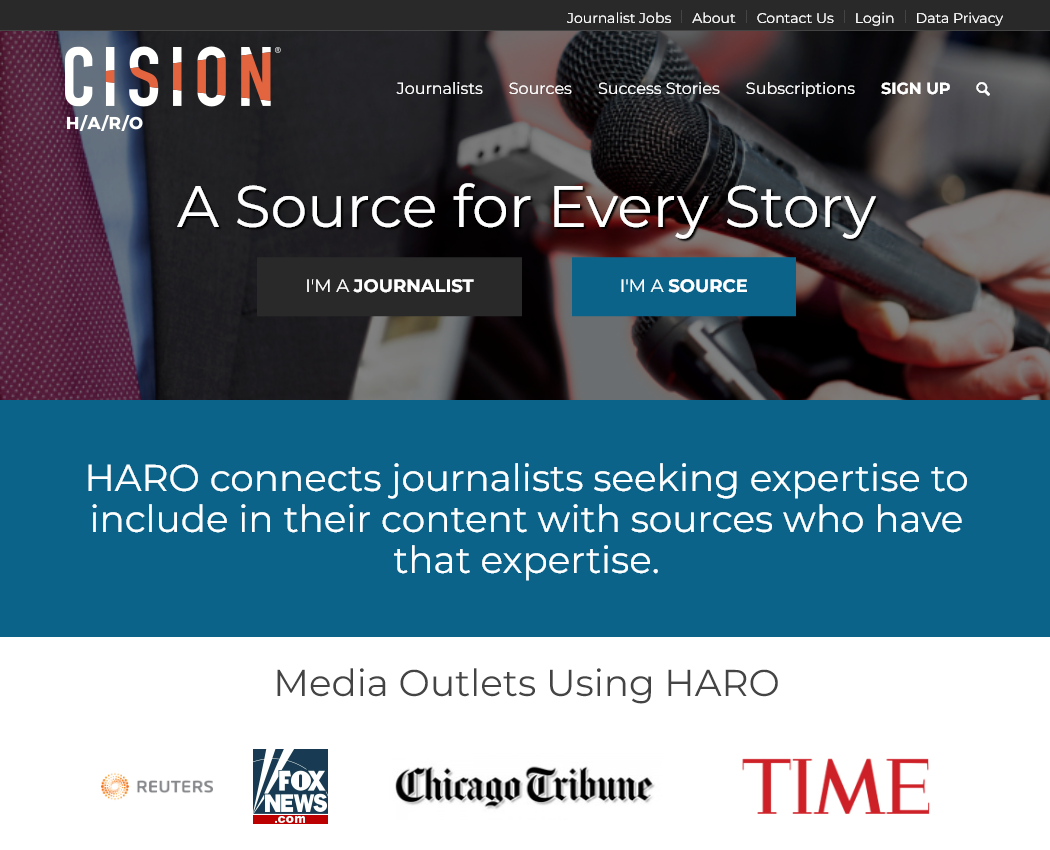 HARO Help a Reporter Out (Screenshot) for Getting Links to Your Blog