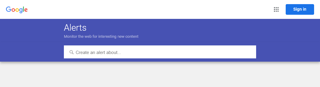 Google Alerts for Notifications and Link Opportunities (Screenshot)