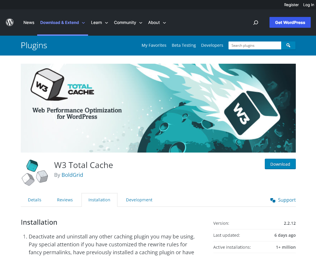 W3 Total Cache Free WordPress Performance Plugin to Boost Your Search Engine Rankings