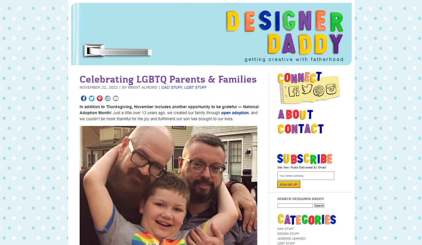 Designer Daddy Blog (Example) Screneshot