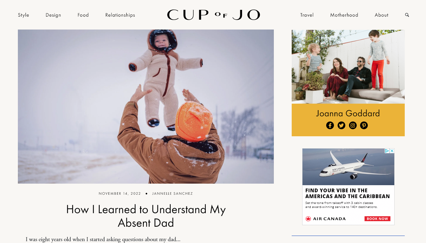 Cup of Jo (Top Lifestyle Blogs & Examples)
