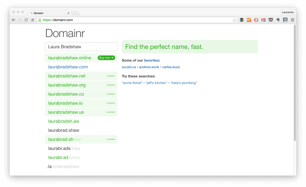Use Domainr to Find Good Domains for Your Freelance Portfolio Website