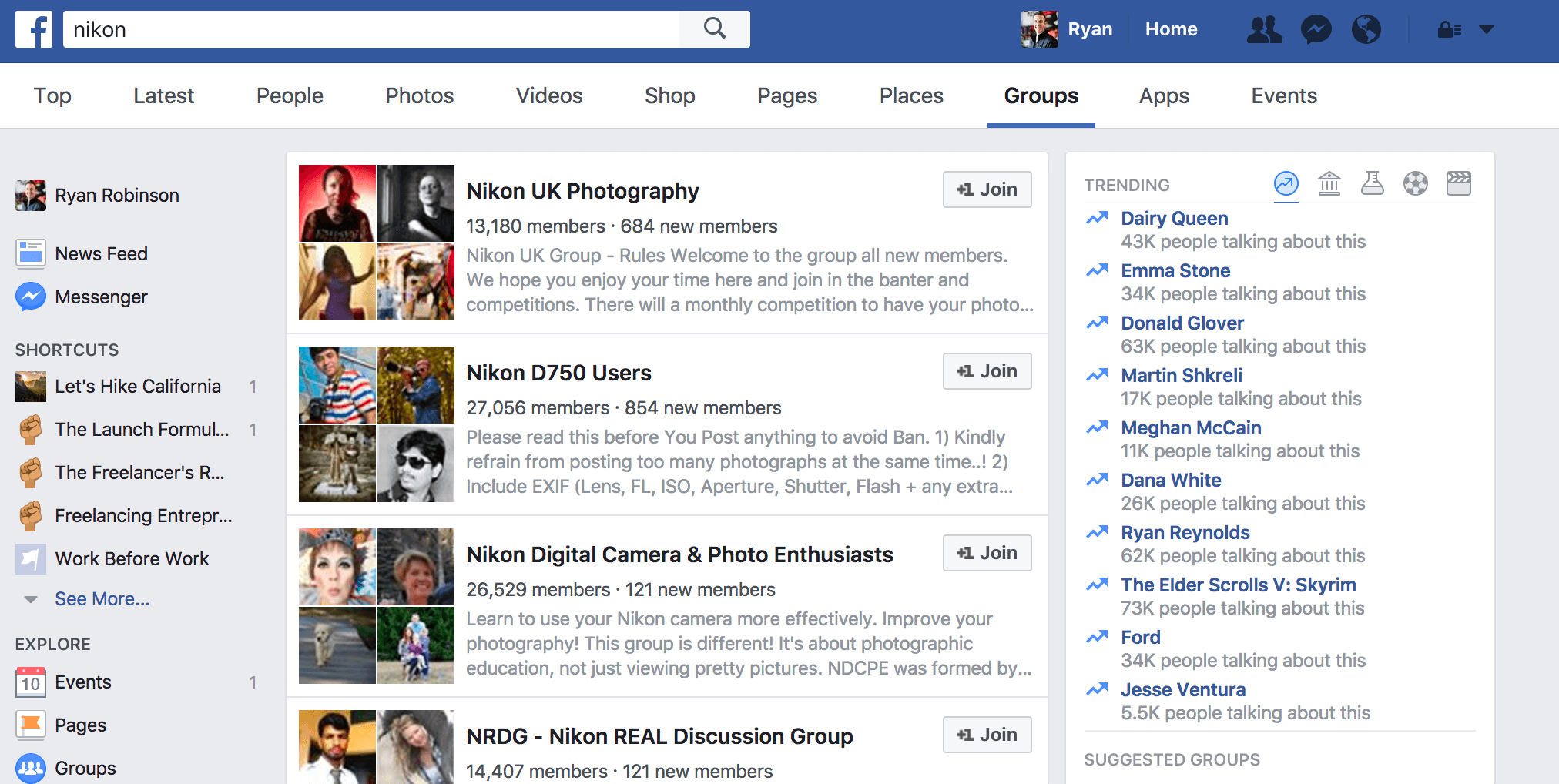 Screenshot and Example of Using Facebook Groups to Promote Your Blog