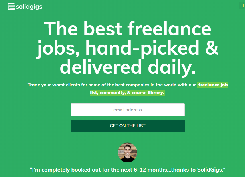 SolidGigs WordPress Developer Jobs Sites (Screenshot) for Freelancers