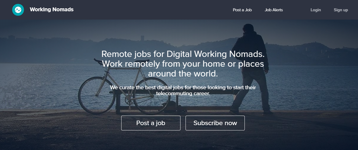 Working Nomads WordPress Developer Jobs Site (Homepage Screenshot)