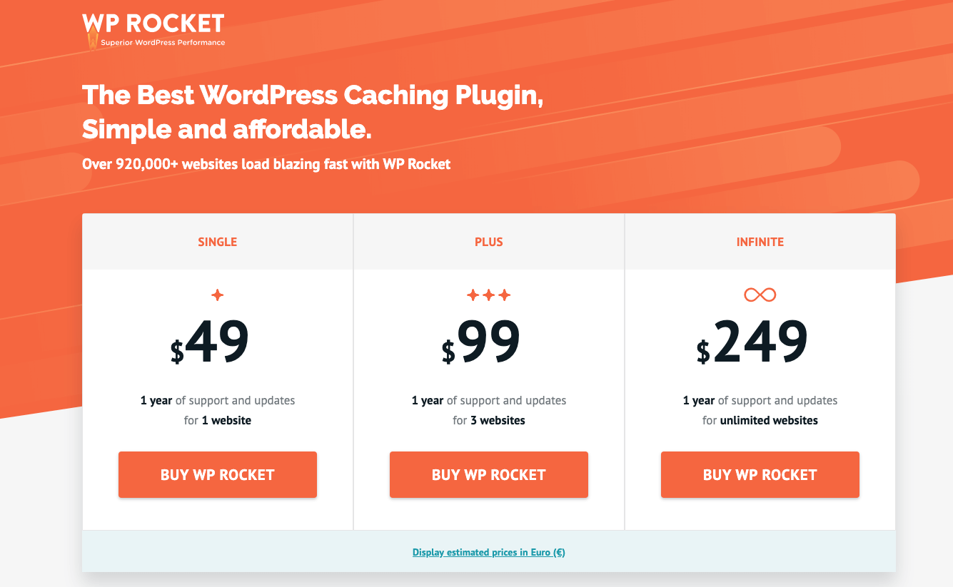 WP Rocket Plugin Cost to Start a Blog